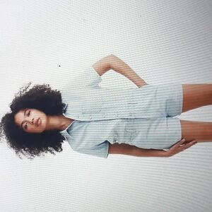 Levi's Light Blue Short-Sleeve Denim Romper